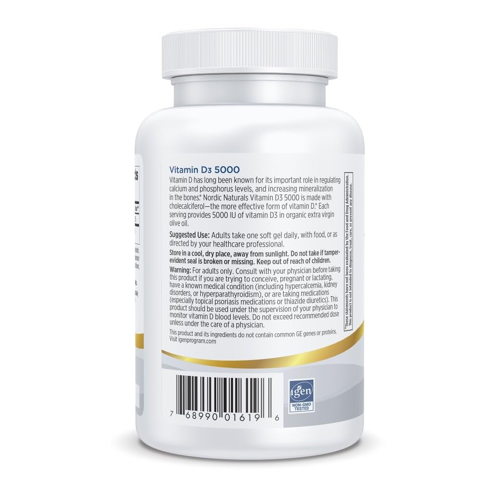 Nordic Naturals Pro Vitamin D3 5000, sabor naranja, complemento agradable para la rutina.