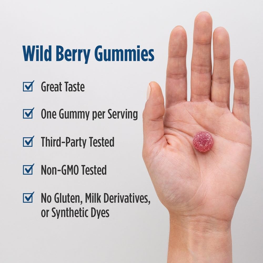 Sello sin OMG y sin gluten en Nordic Naturals Gummies D3 para dietas específicas.