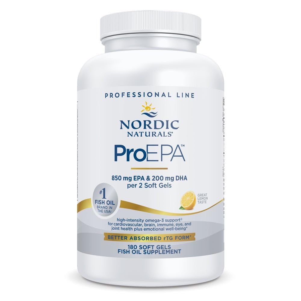 Nordic Naturals ProEPA Limón, botella, sabor cítrico para tu bienestar diario.