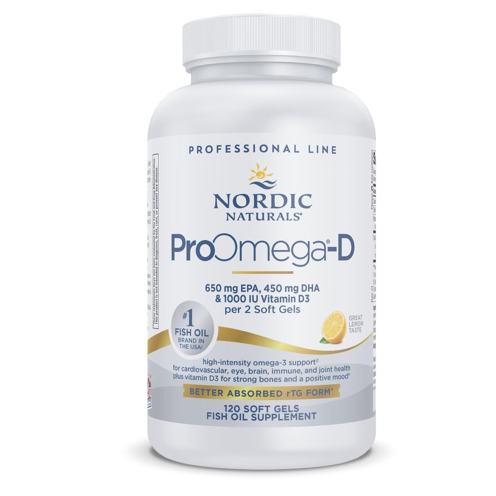 Nordic Naturals ProOmega-D, botella limón: sabor agradable y absorción eficiente.