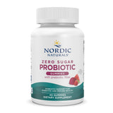 Gomitas probióticas Nordic Naturals Sin Azúcar, sabor fresa y sandía, apoyo digestivo suave.