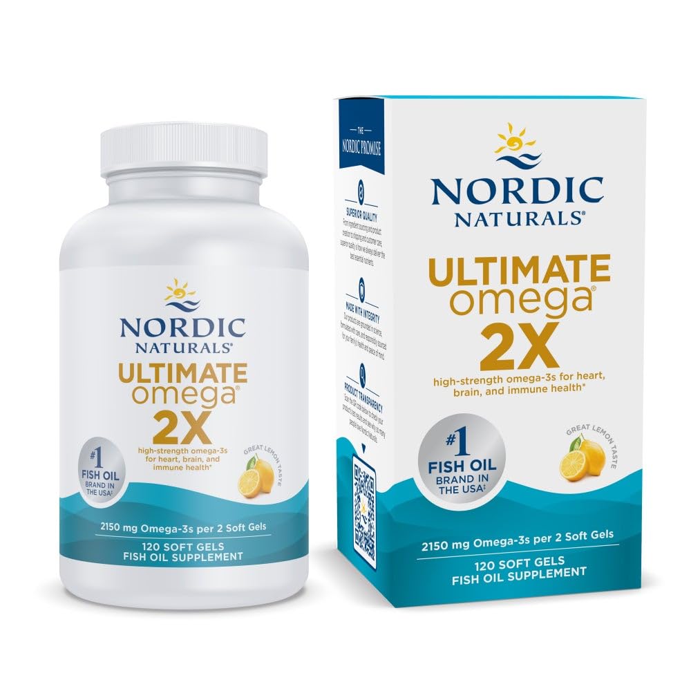 Nordic Naturals Ultimate Omega 2X: botella con sabor limón para una experiencia diaria agradable.