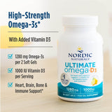 Nordic Naturals Ultimate Omega-D3, cápsulas fáciles de tragar para uso diario
