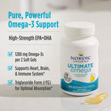 Frasco de vidrio que transmite pureza y frescura del aceite de pescado Nordic Naturals.
