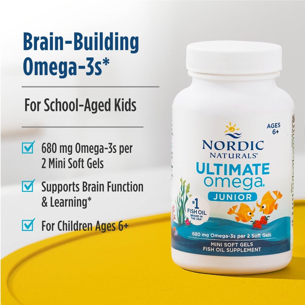Ultimate Omega Jr. - etiqueta de ingredientes EPA y DHA para apoyo nutricional