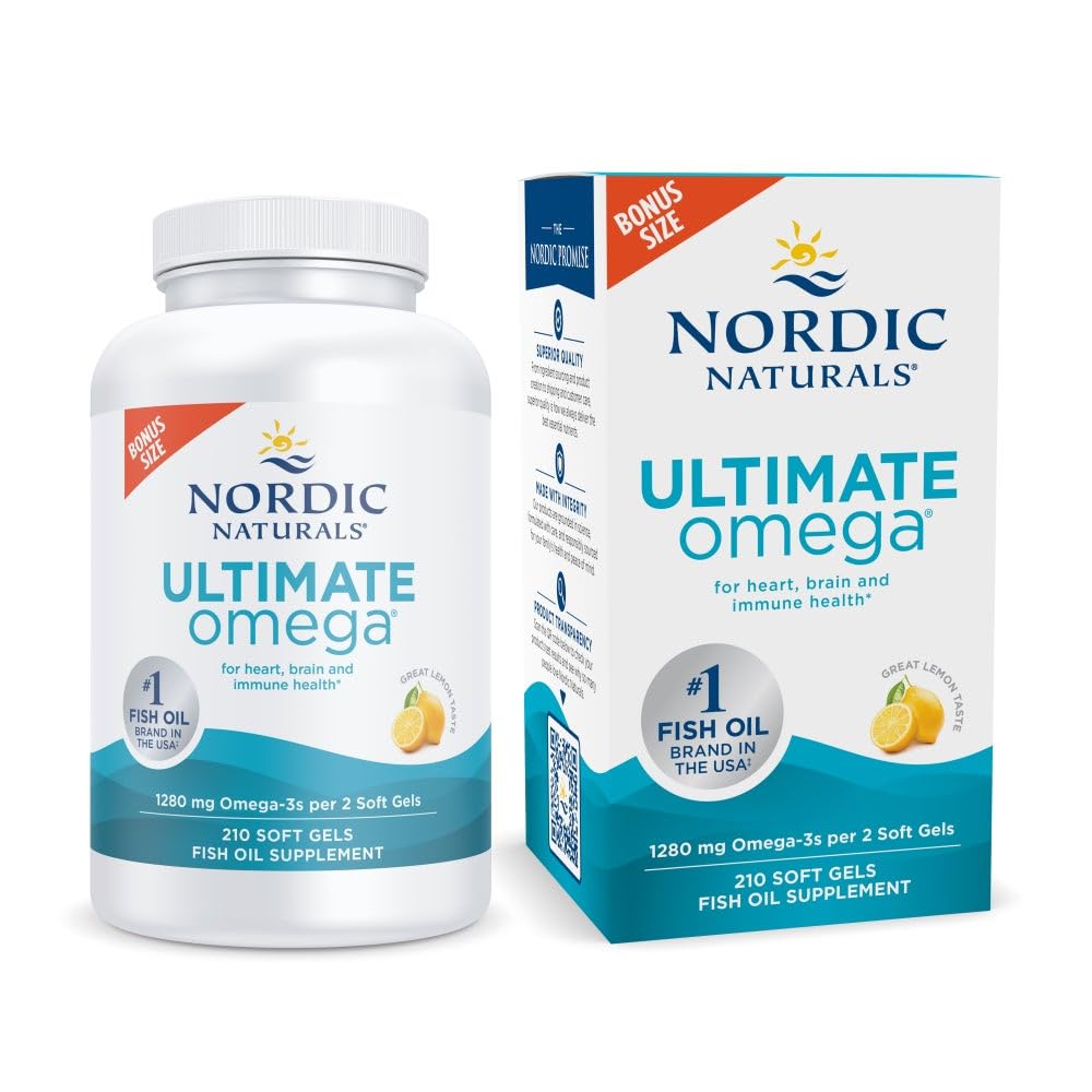 Nordic Naturals Ultimate Omega cápsulas limón, sabor cítrico y absorción óptima.