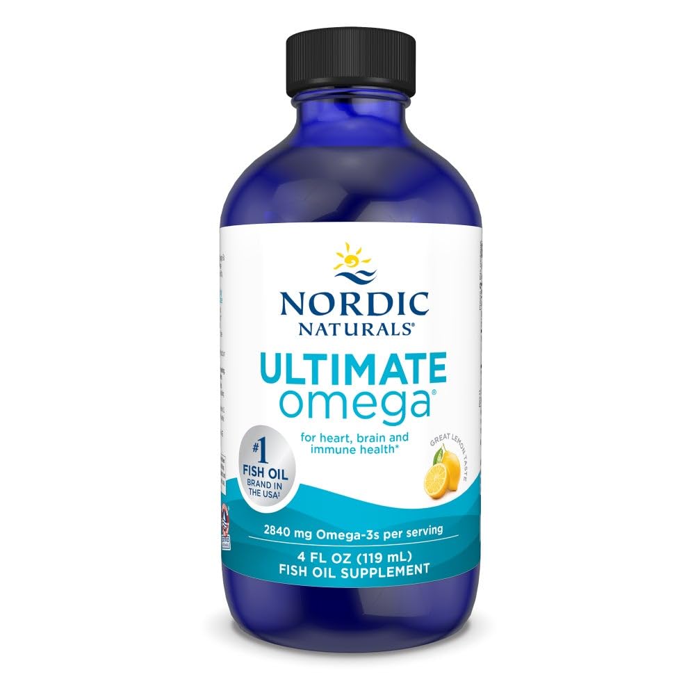 Nordic Naturals Ultimate Omega Líquido, vertido de la botella, apoyo potencial para la salud cardíaca.