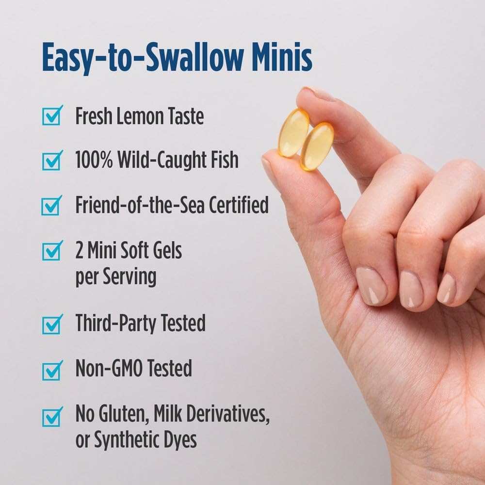 Etiqueta frontal de Nordic Naturals Ultimate Omega Mini D3, sabor limón
