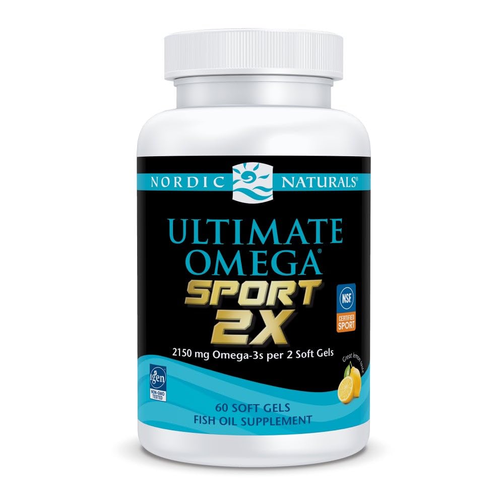 Nordic Naturals Ultimate Omega Sport 2X en botella, sabor limón, listo para uso diario
