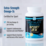 Cápsulas softgel de Nordic Naturals Ultimate Omega Sport 2X, fáciles de tragar