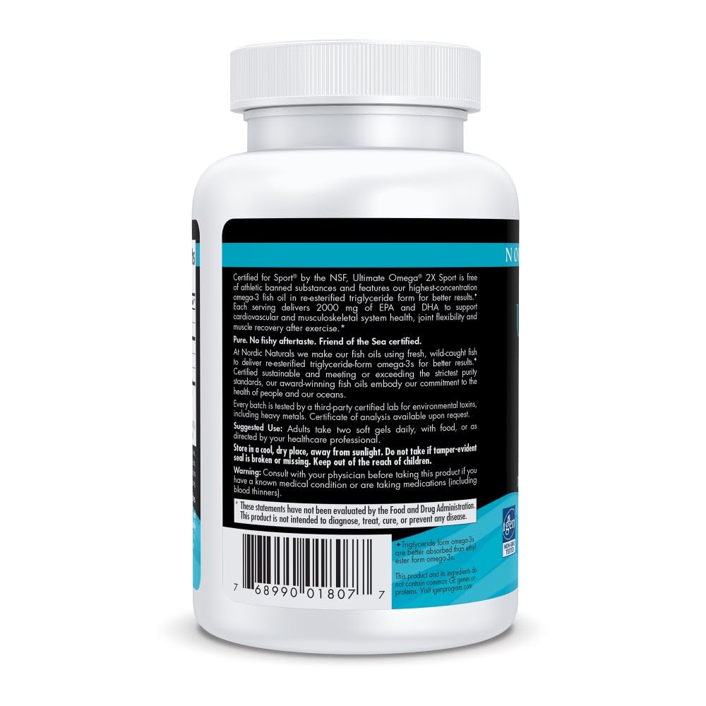Uso diario de Nordic Naturals Ultimate Omega Sport 2X para entrenamiento