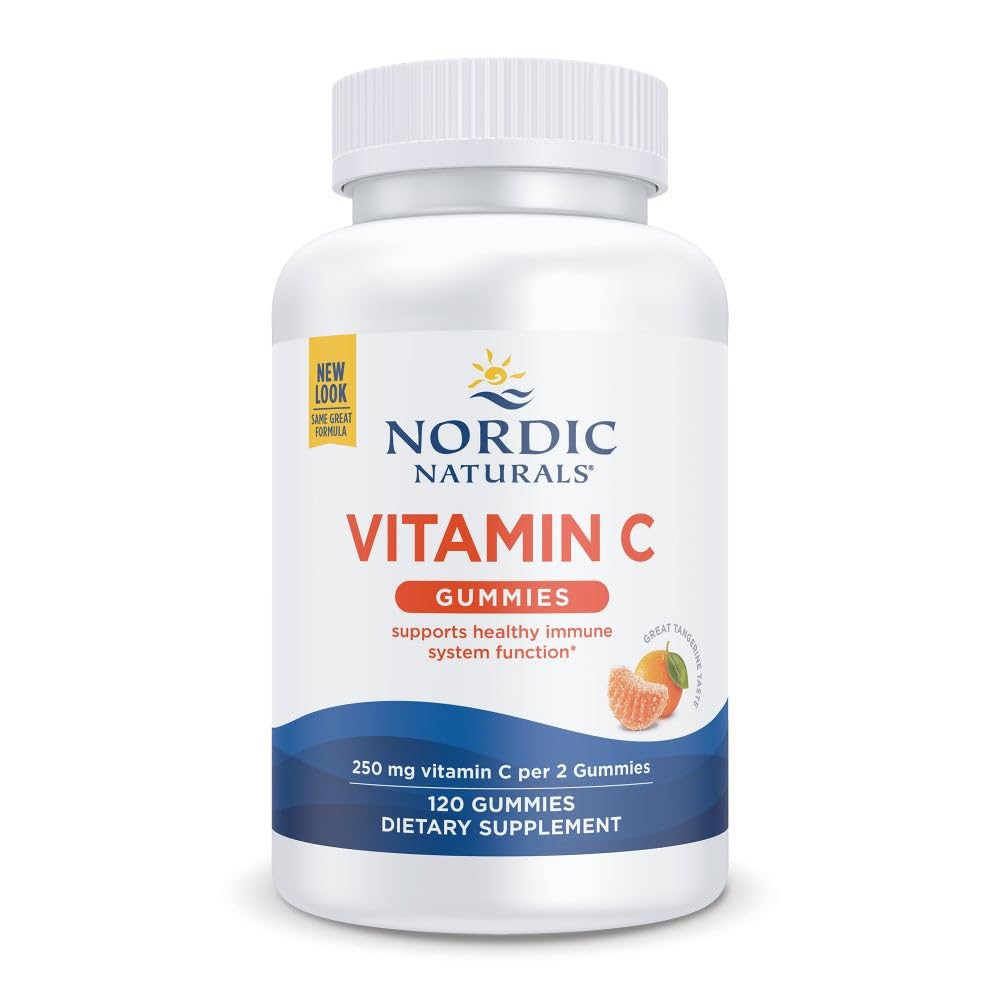 Gomitas Nordic Naturals de vitamina C sabor mandarina en frasco para apoyo diario