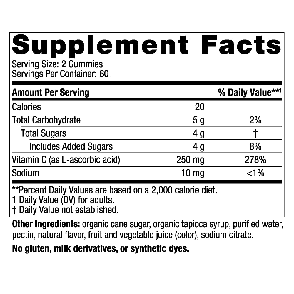 Gomitas Nordic Naturals de vitamina C sabor mandarina fáciles de masticar para niños