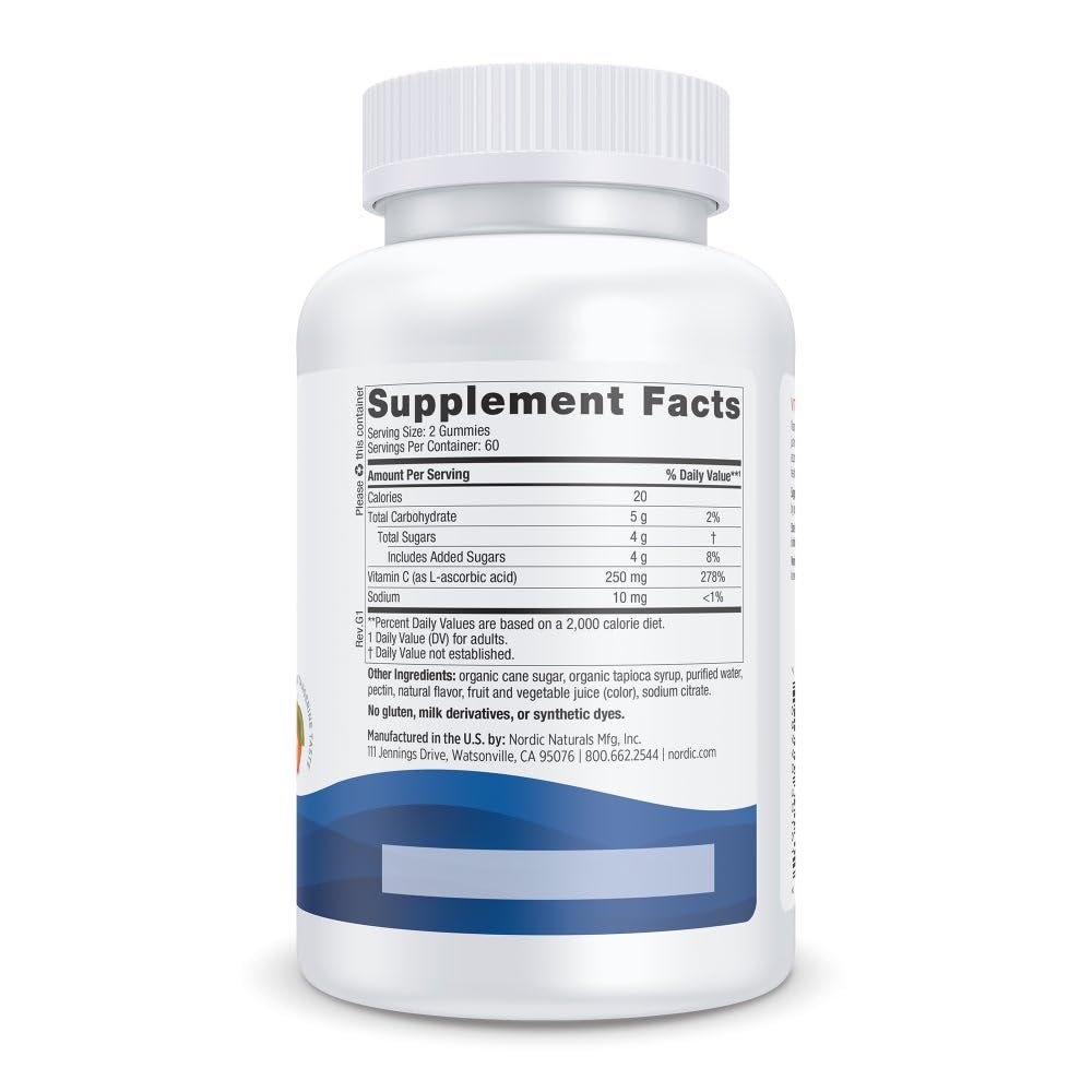 Uso familiar gomitas Nordic Naturals de vitamina C para todos