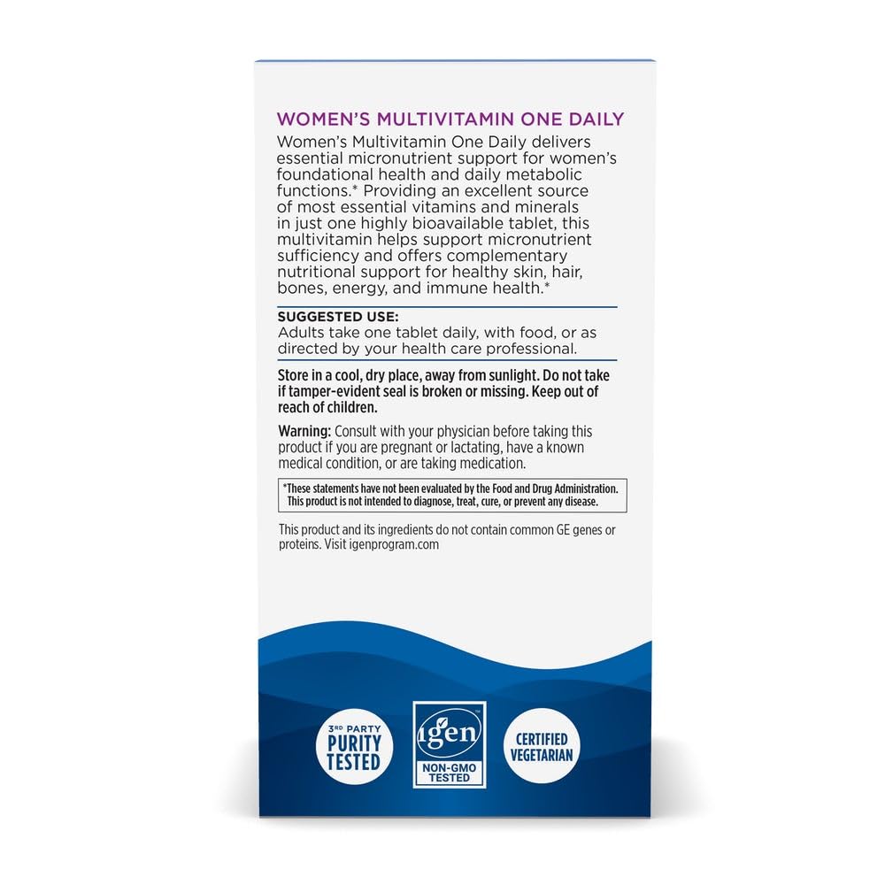 Nordic Naturals Women’s Multivitamin One Daily etiqueta nutricional para micronutrientes.