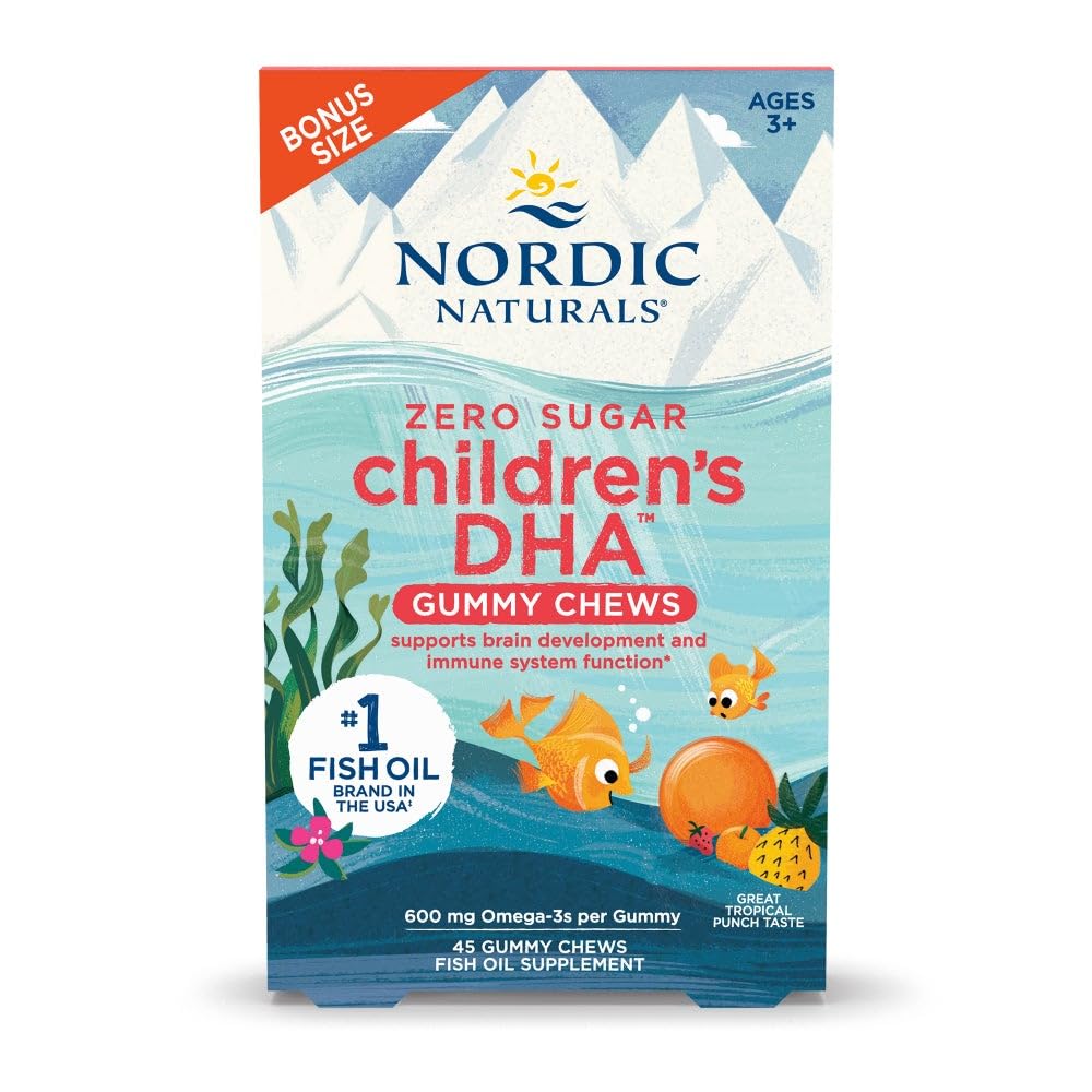 Nordic Naturals Zero Sugar Gominolas para Niños, empaque individual, ideal para viajar.