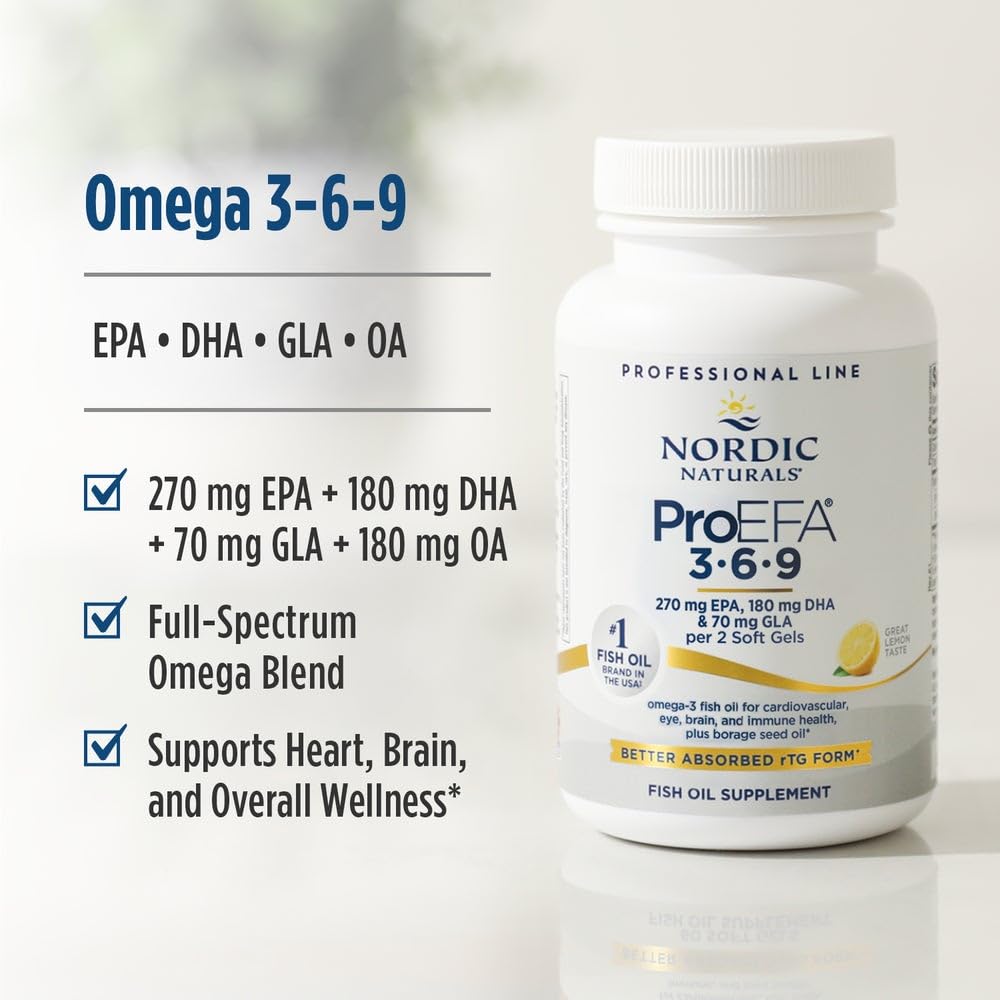 Etiqueta de Nordic Naturals ProEFA 3-6-9 con información de ingredientes