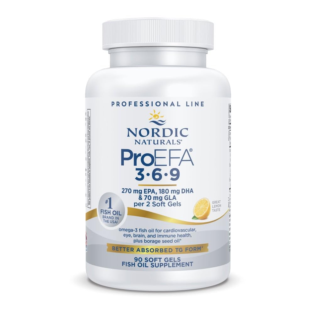 Nordic Naturals ProEFA 3-6-9 botella con sabor limón y absorción óptima de omega-3