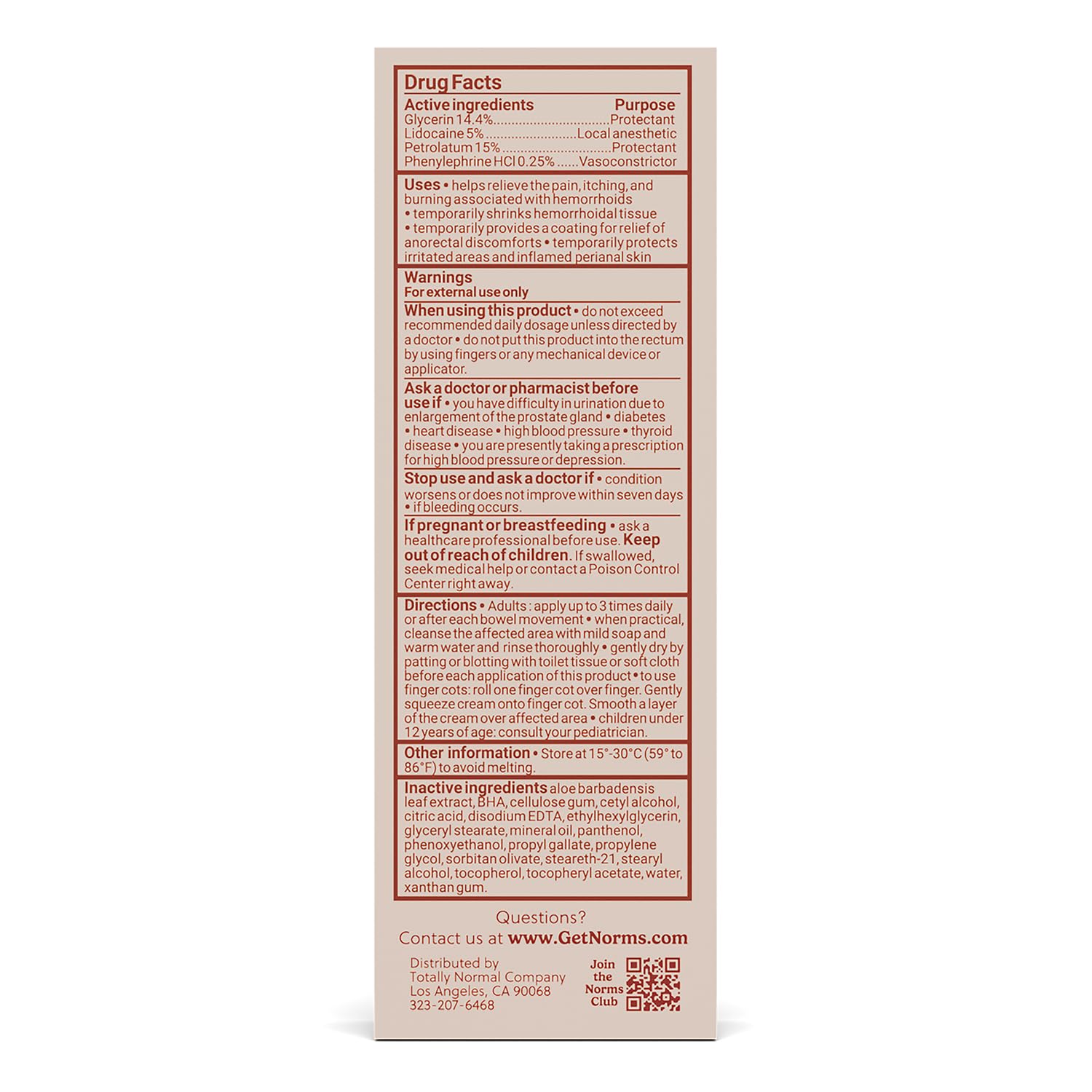 Norms crema hemorroides cuidado suave para piel sensible