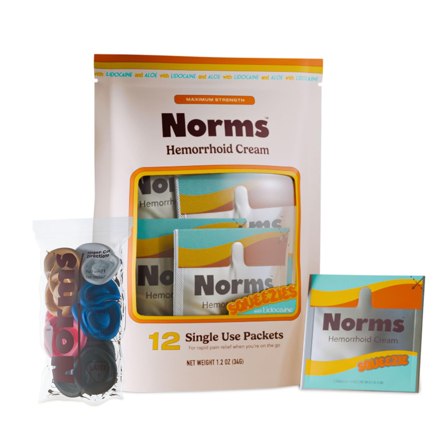 Norms Squeezies crema hemorroides con lidocaína, monodosis para alivio puntual