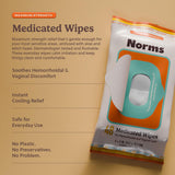 Norms toallitas hemorroidales limpieza suave despues defecar para higiene diaria