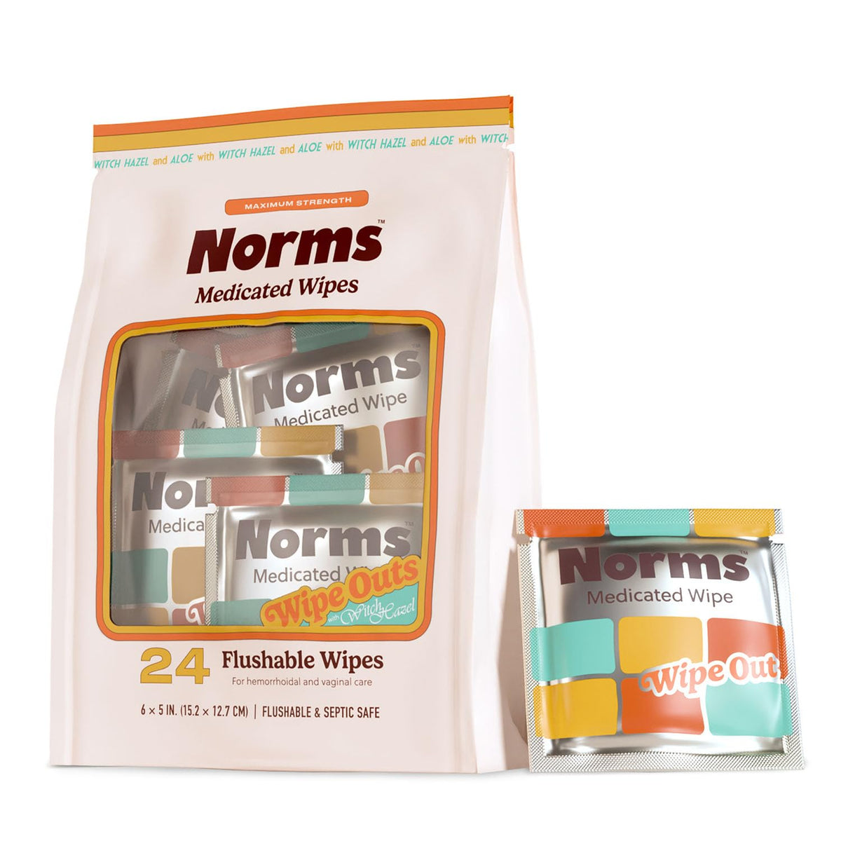 Norms Wipe Outs: empaque compacto para llevar y uso inmediato.