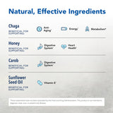 ChagaChunks Nueces y Pasas de NORTH AMERICAN HERB & SPICE, textura crujiente para merienda saludable.