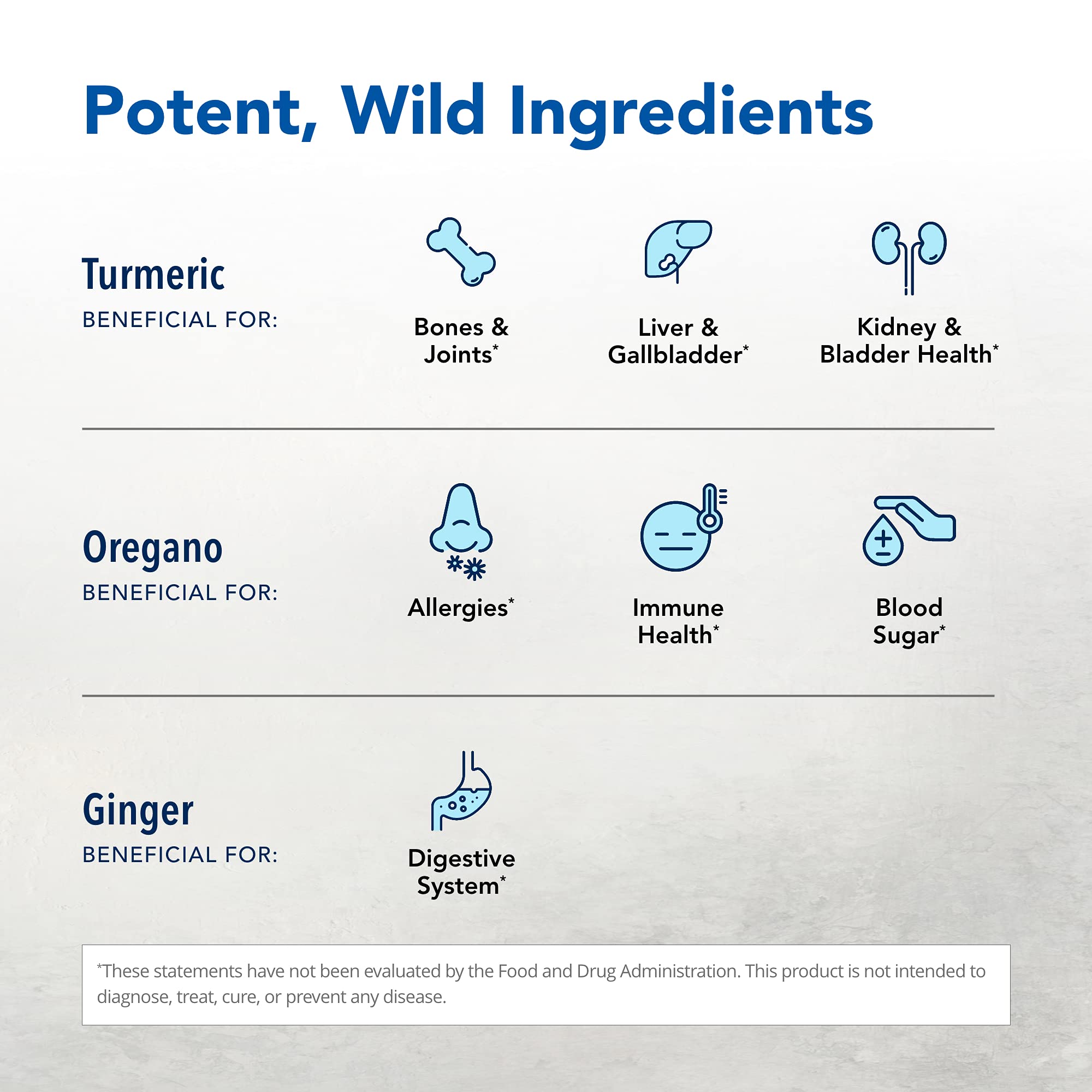 Etiqueta frontal de Turmeric Power-Plus, cúrcuma de alimento entero con aceites esenciales.