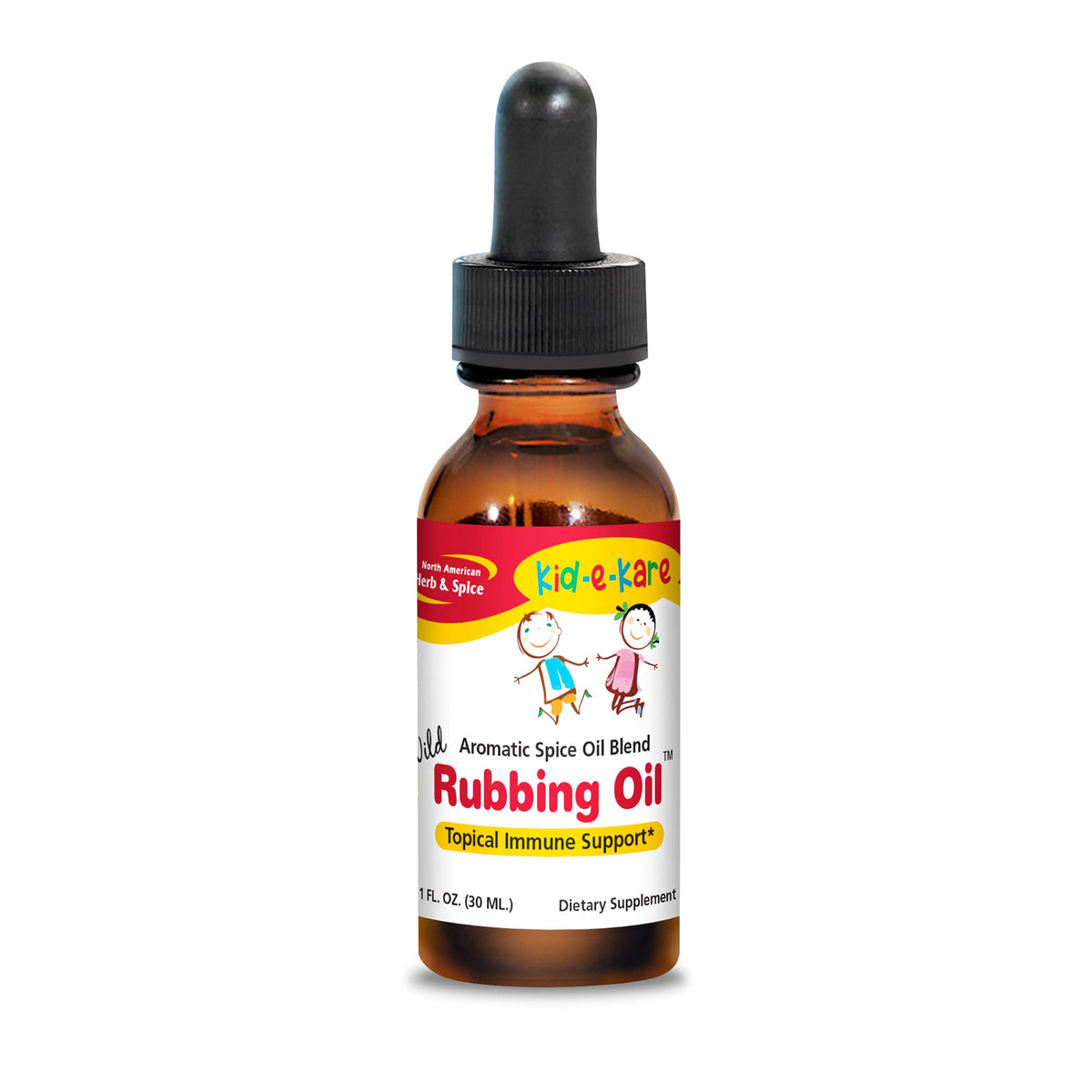 North American Herb & Spice kid-e-kare aceite de masaje 1oz para uso tópico suave.