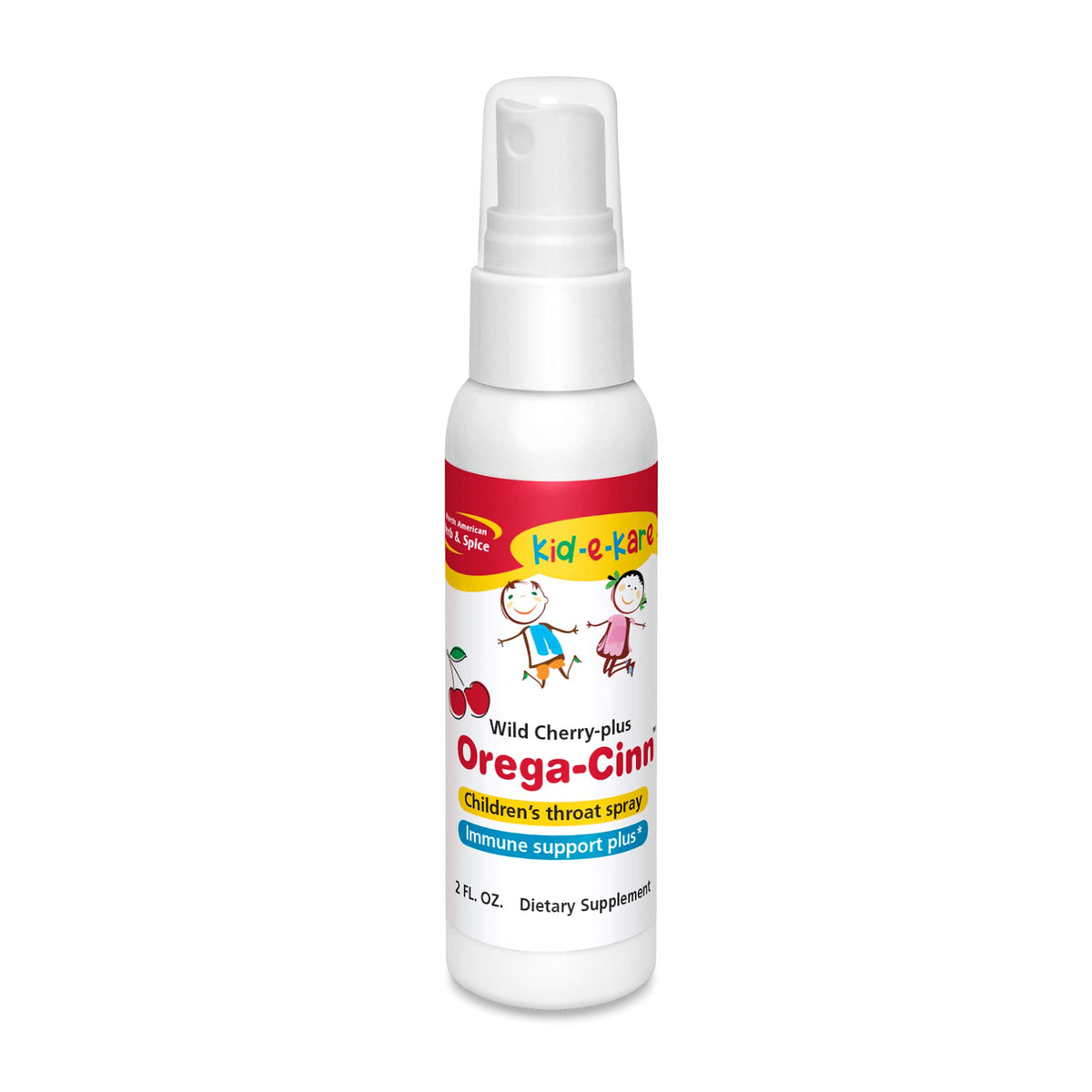 Kid-e-Kare Orega-Cinn, botella 2oz para niños, uso suave para la garganta.