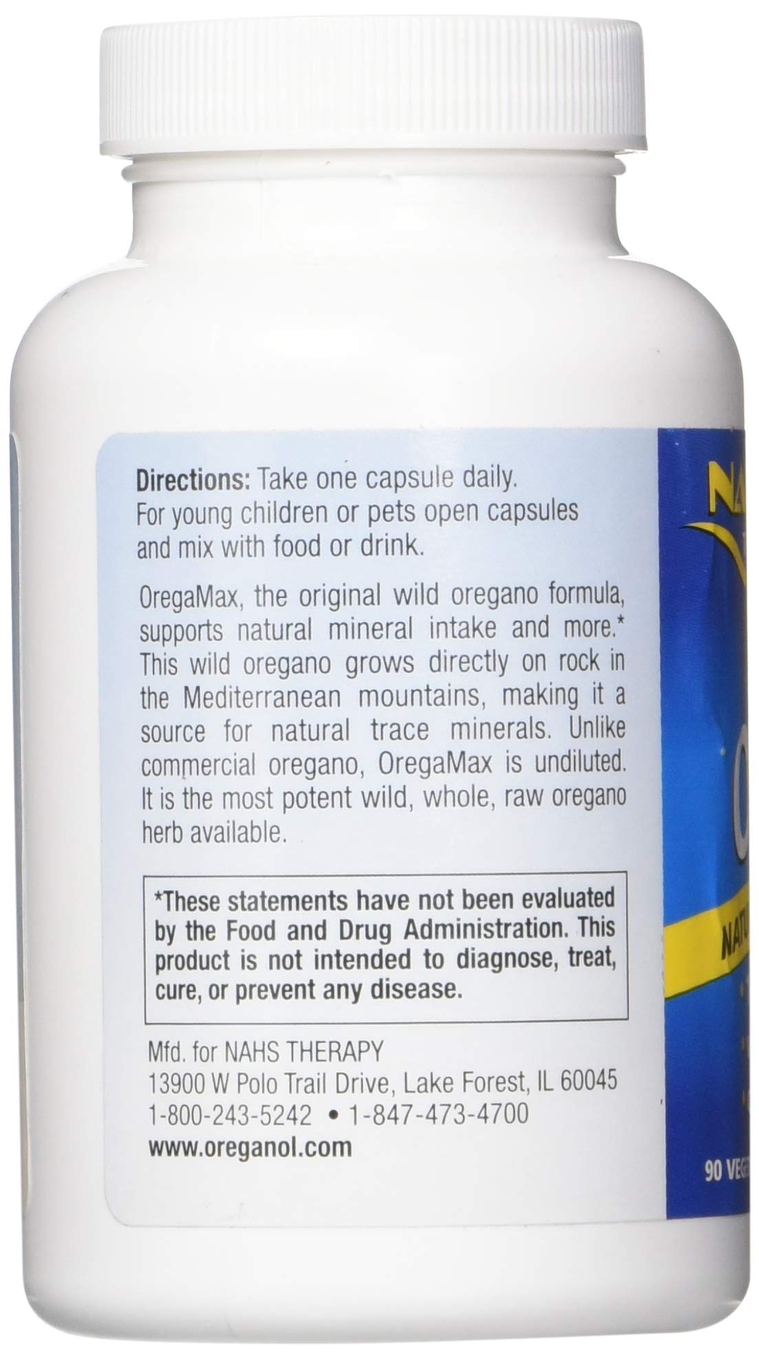 NORTH AMERICAN HERB & SPICE OregaMax: oregano P73 de alta montaña en cápsulas.