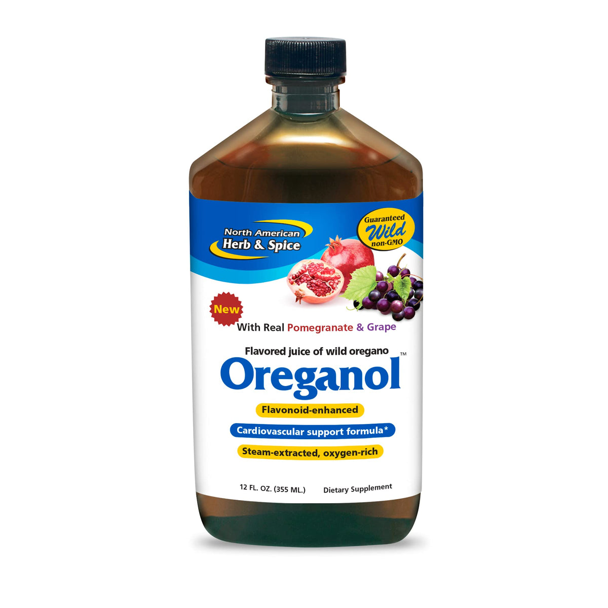 Oreganol Juice North American Herb & Spice, botella para uso diario.