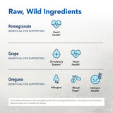 Etiqueta de Oreganol Juice muestra ingredientes naturales y origen.