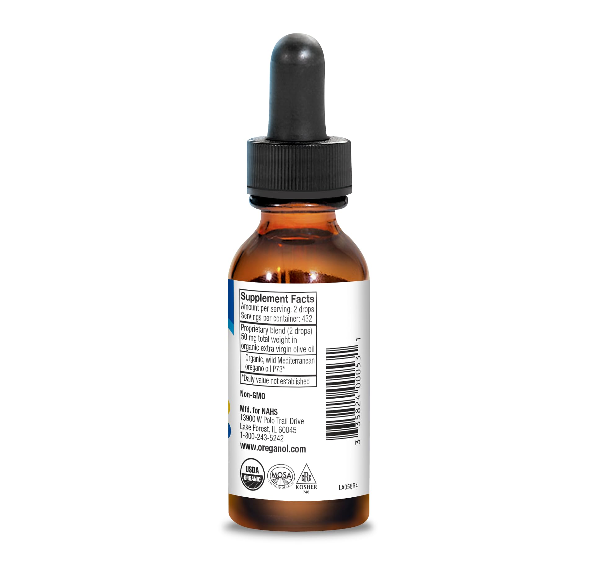 Oreganol de NORTH AMERICAN HERB & SPICE, aceite de orégano silvestre para añadir a comidas.