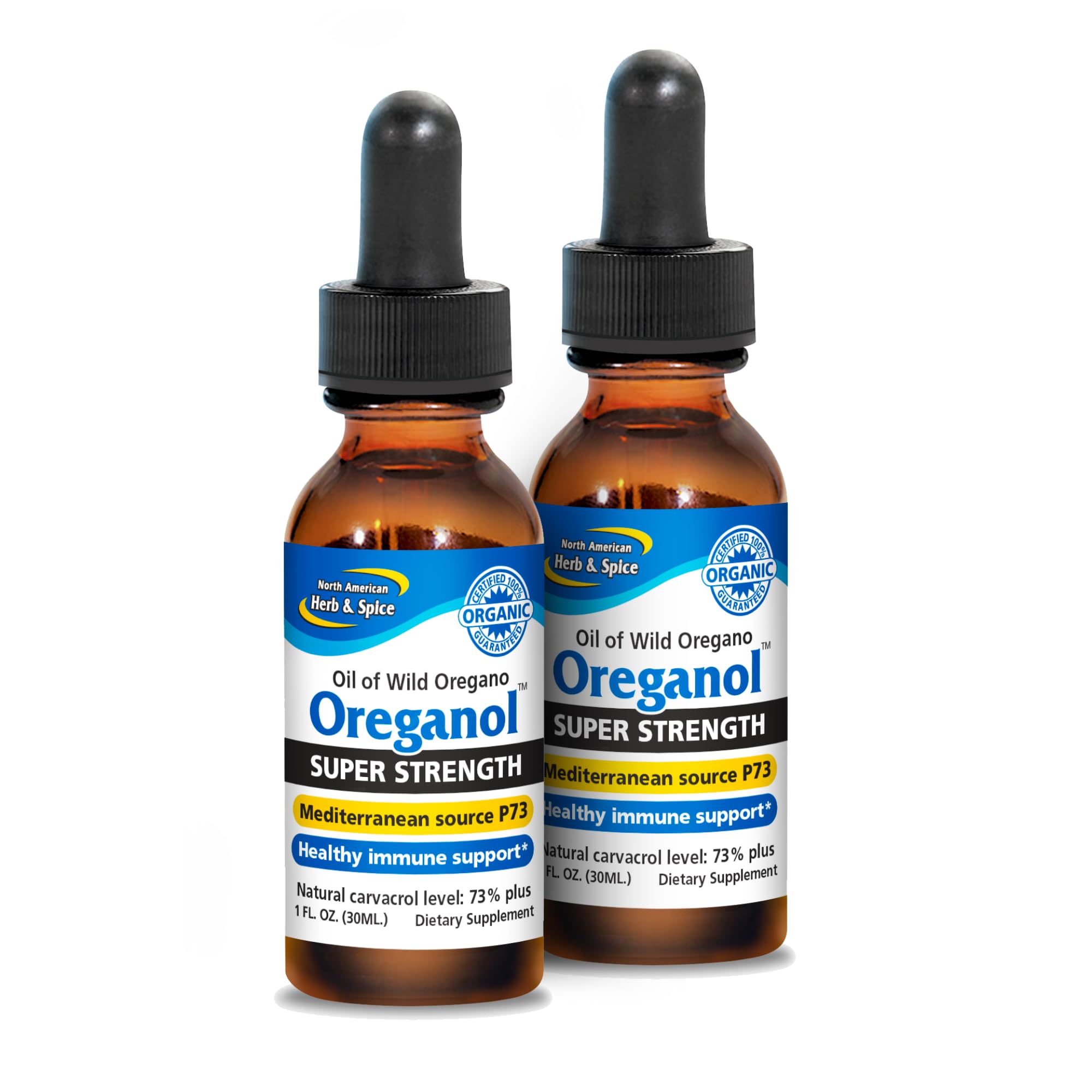 NORTH AMERICAN HERB & SPICE Oreganol en botella, uso diario recomendado.
