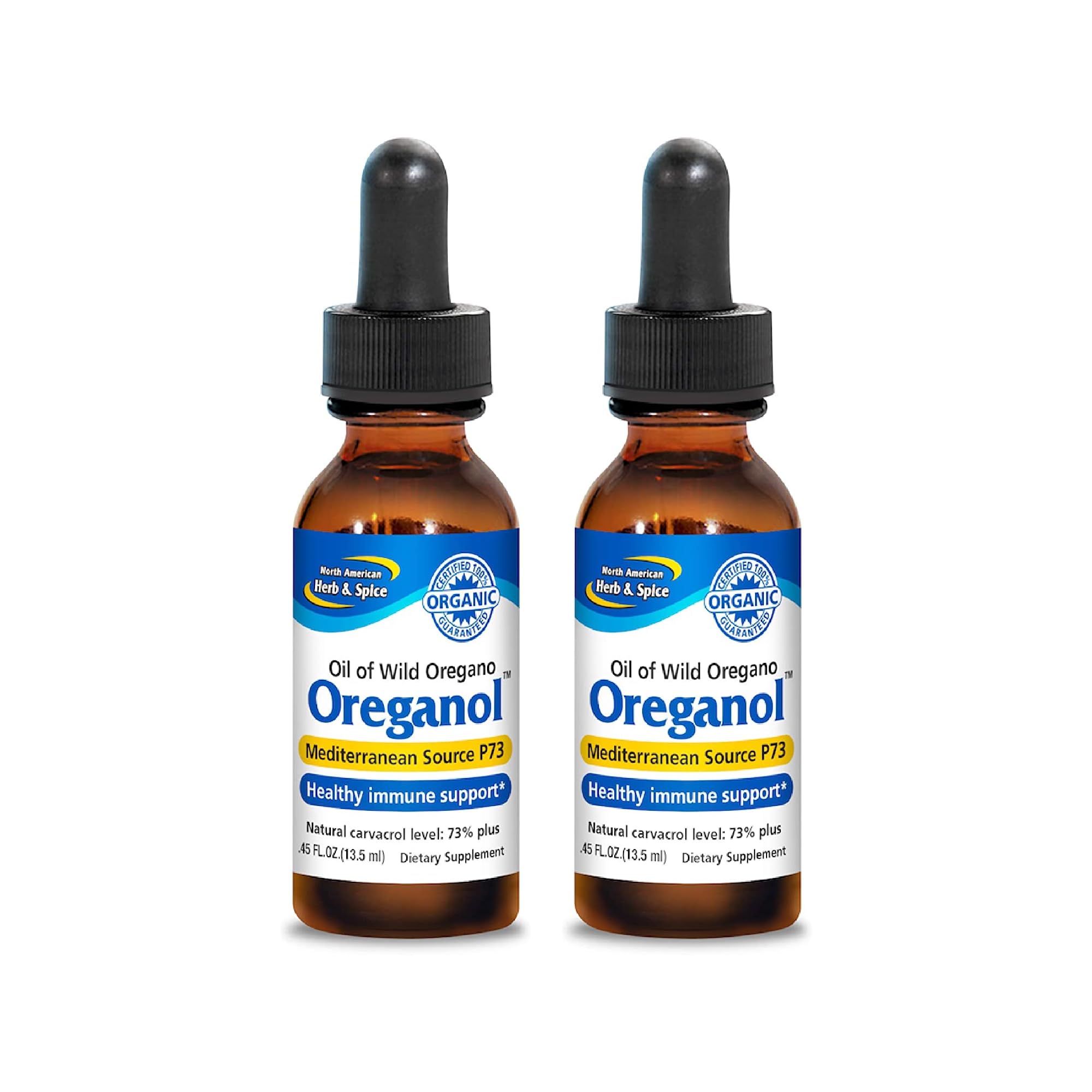 Oreganol P73 de NORTH AMERICAN HERB & SPICE, gota bajo la lengua para uso diario.