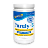 Purely-B de North American Herb & Spice, botella en la encimera para energía natural.