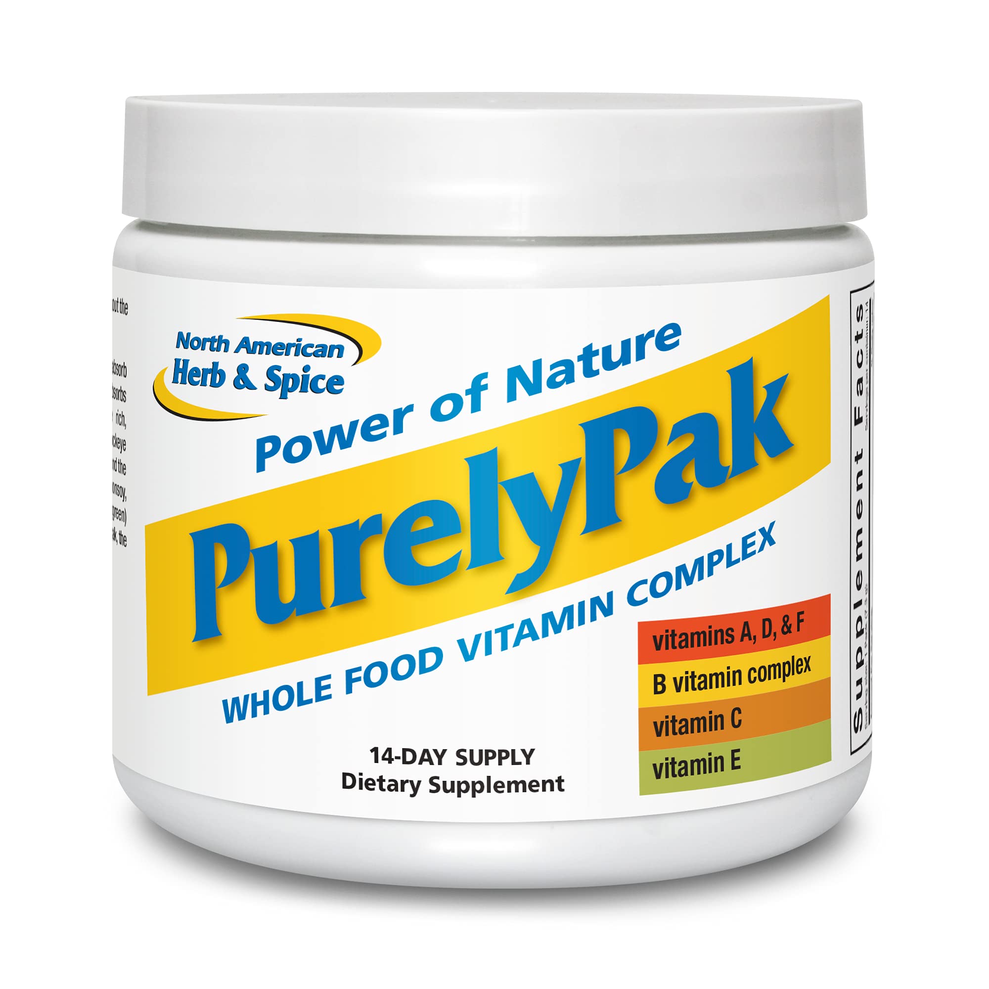 North American Herb & Spice Purely Pak envase de cápsulas para energía diaria con nutrientes de comida real.