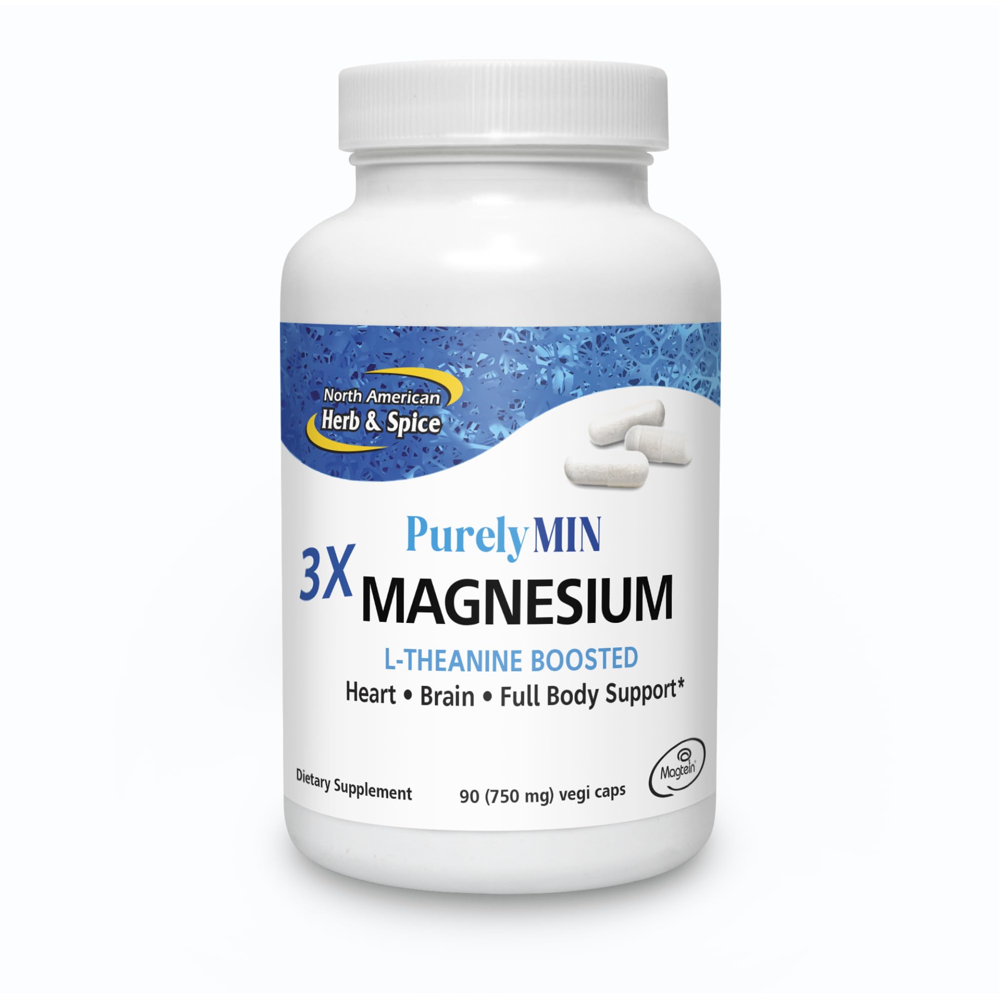 PurelyMin de North American Herb & Spice, cápsulas de triple magnesio para apoyo diario