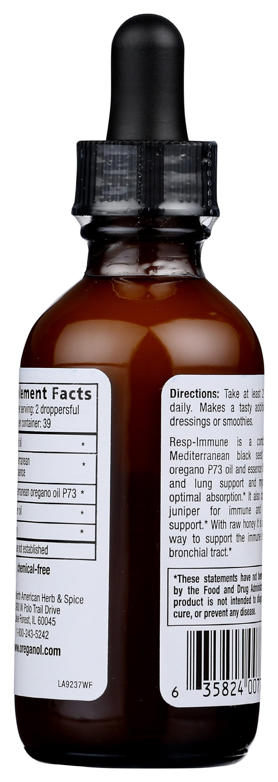 Resp-Immune, aceite de orégano P73, aroma intenso y beneficios naturales.