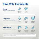 Resp-Immune, etiqueta, describe ingredientes premium y origen selvático para nutrición natural.
