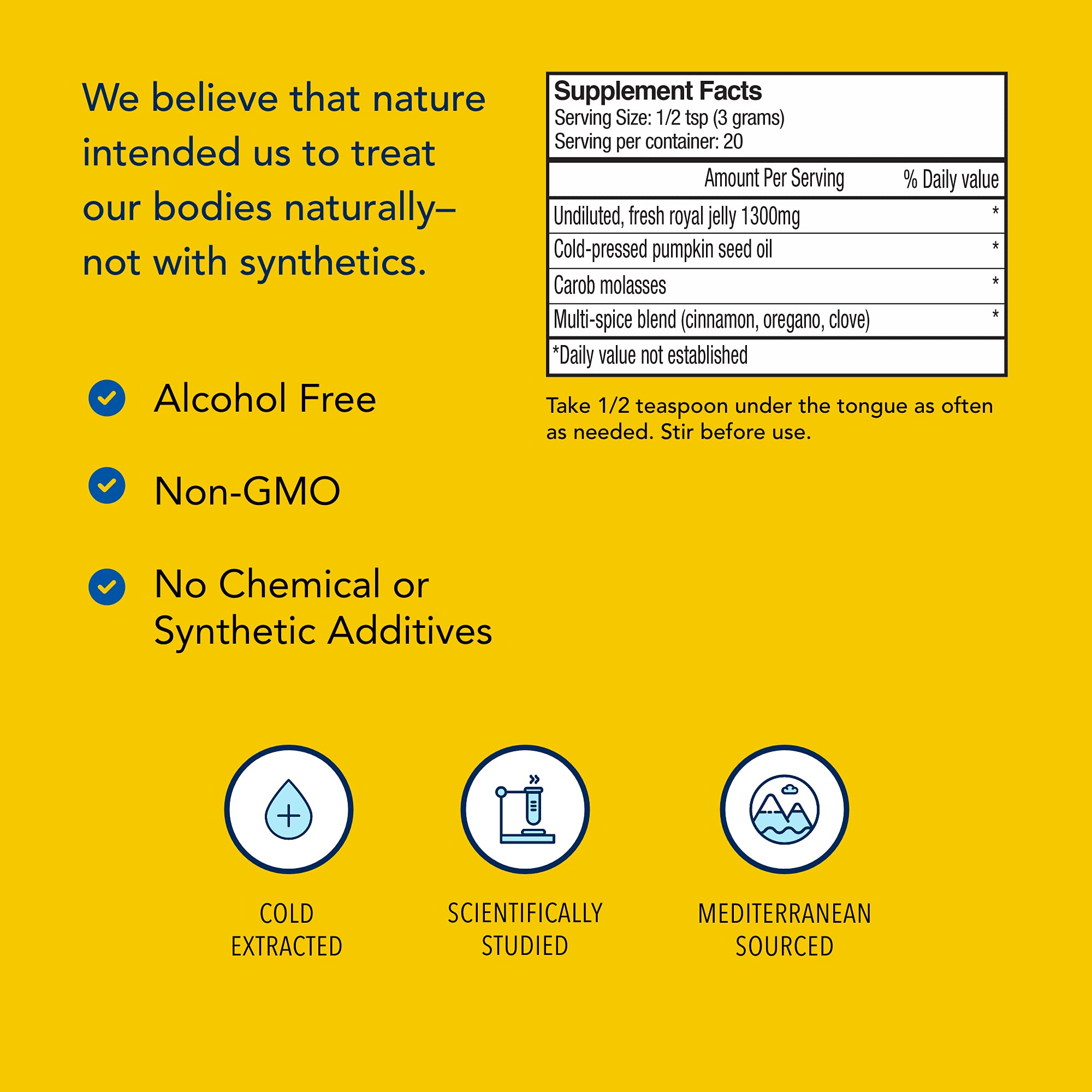 NORTH AMERICAN HERB & SPICE Royal Oil, etiqueta no-GMO, producto puro.