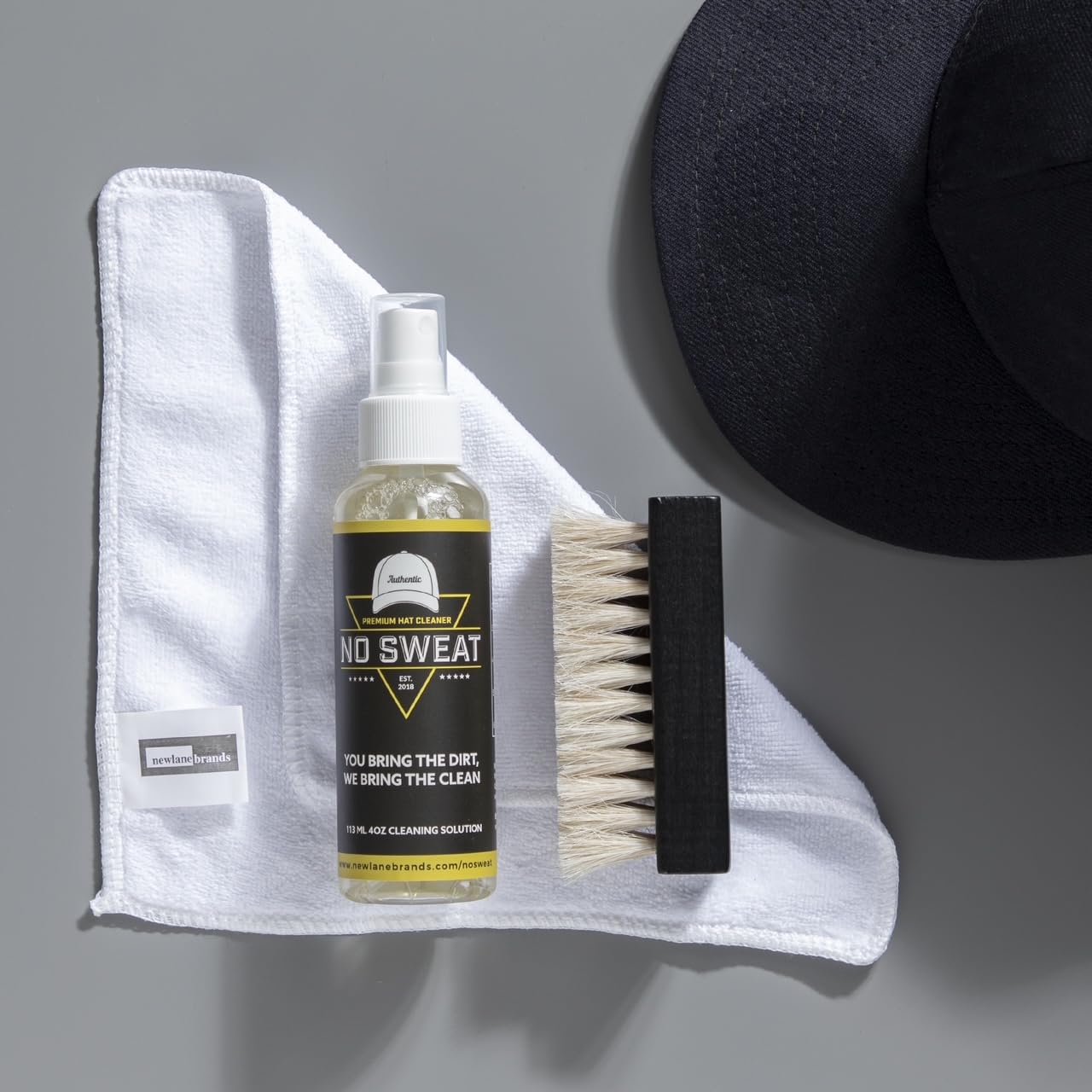 Gorra limpia con No Sweat, aspecto renovado tras cada uso.