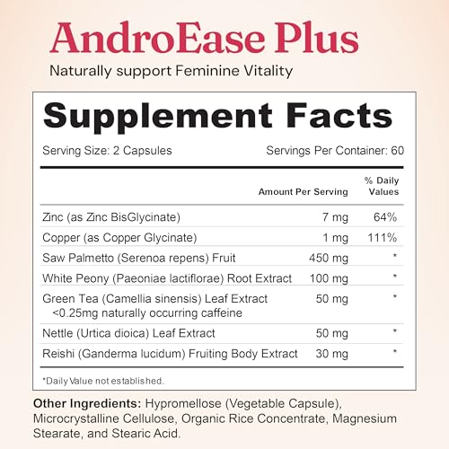 Nourished Natural Health AndroEase Plus, rutina diaria para apoyo de bienestar.
