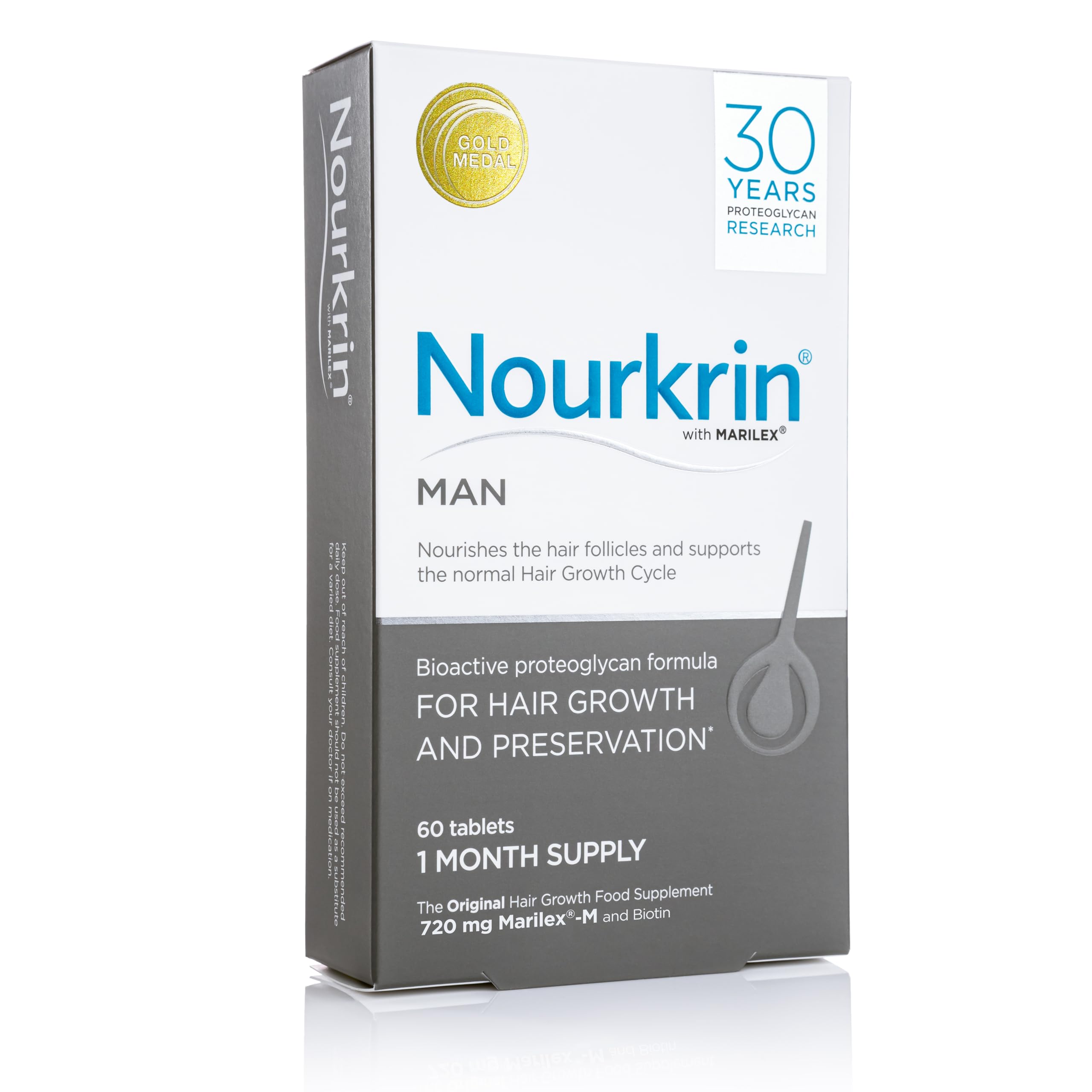 Caja frontal de Nourkrin Man, producto para hombres