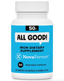 NovaFerrum All Good: botella con cápsulas de hierro de 50 mg para adultos