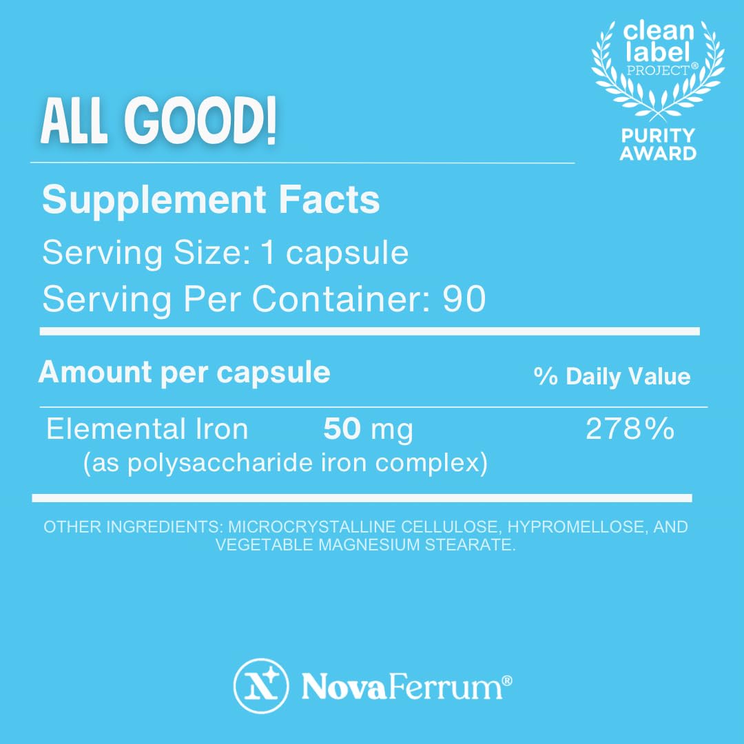 NovaFerrum All Good: cápsulas sin azúcar para ingesta diaria