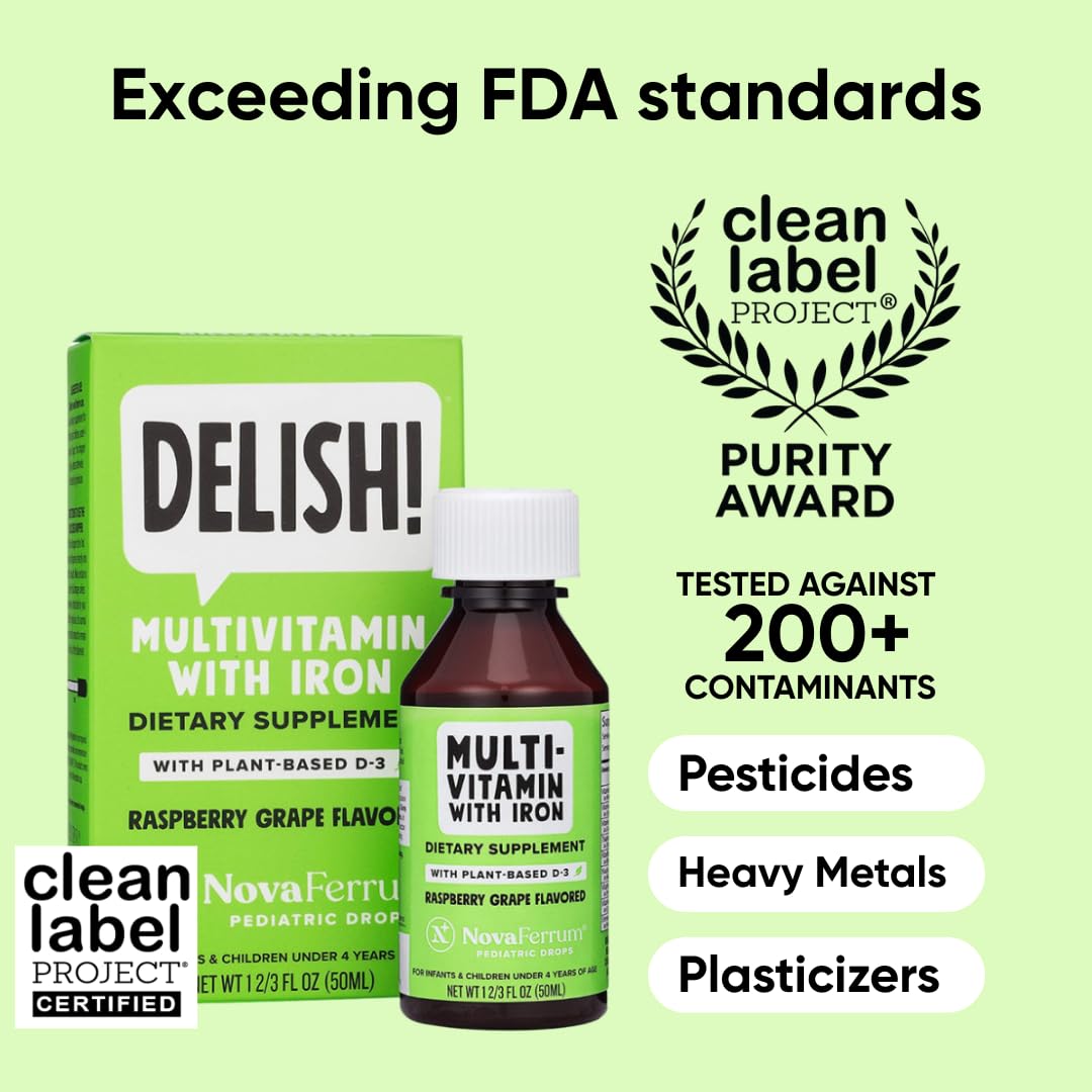 NovaFerrum Delish: etiqueta clara con ingredientes naturales para niños