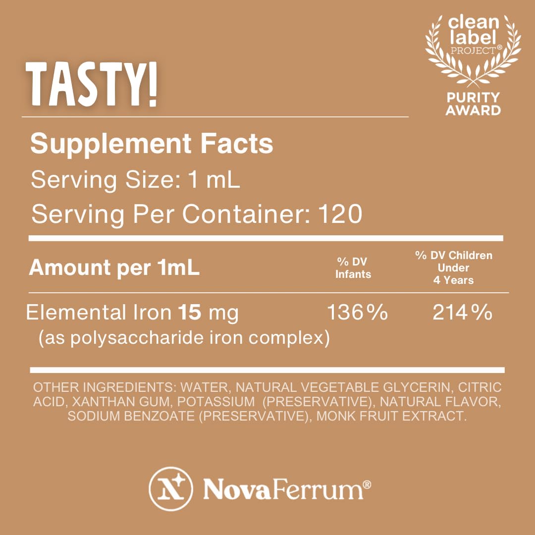 NovaFerrum Tasty para niños pequeños, libre de gluten y azúcar.