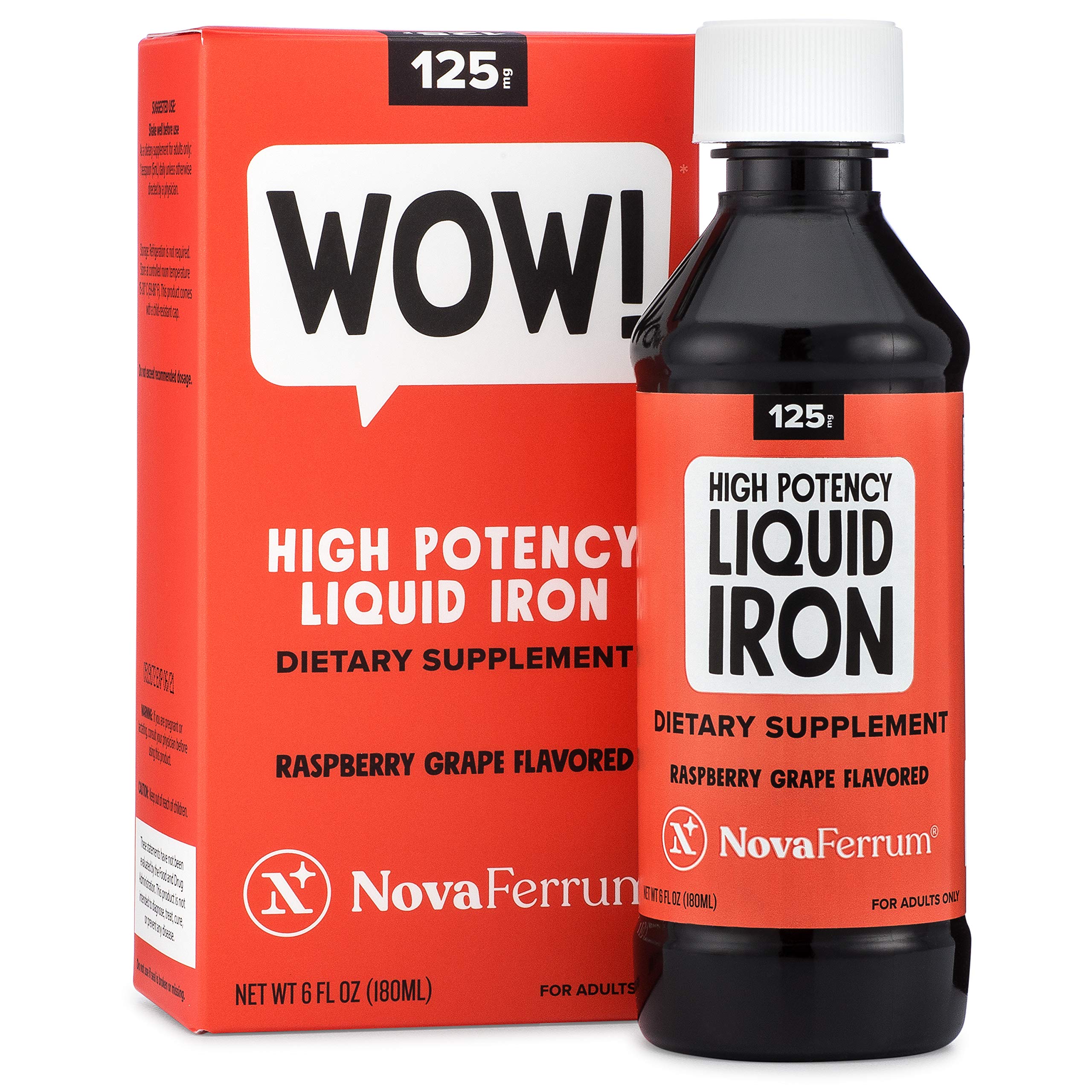 NovaFerrum Wow frasco-dosis-125mg, aporte concentrado de hierro para adultos.